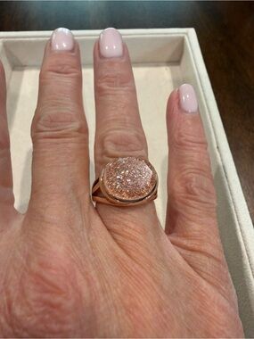 Rose Gold-Tone Druzy Ring